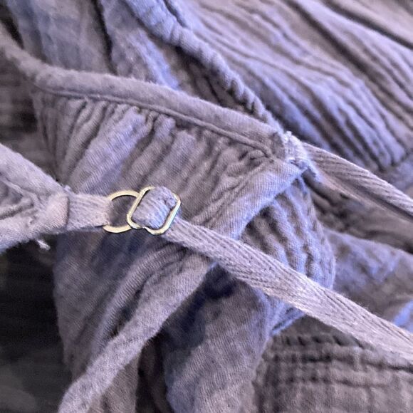 Xirena Ali Dress 100% Cotton Gauze Blue Navy Cami Tiered Dress with Pockets Sm - Picture 9 of 9